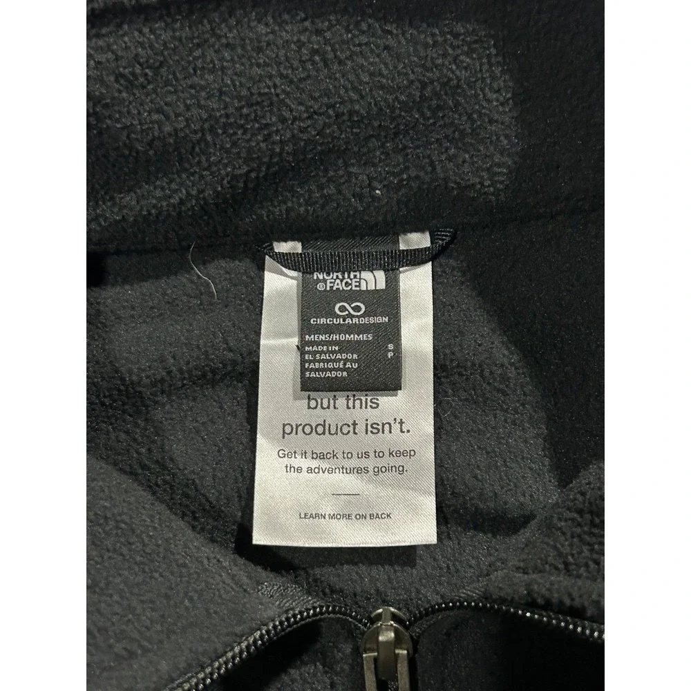 The North Face Mens Circular Design 1/4 Zip Fleece Pullover Black Small NF0A7UJO
